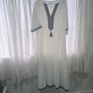 Elegant White and Black Women's Dress